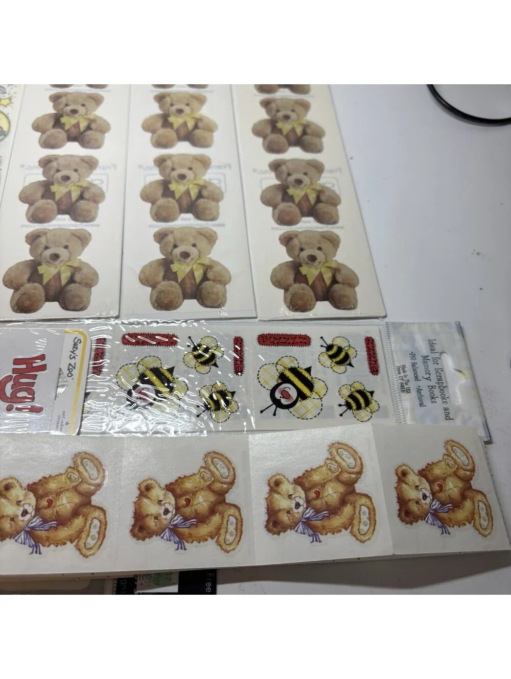 Vintage Sticker Sheets Lot Frances Meyer Suzy's Zoo Sandylion Teddy Bear 1990s
